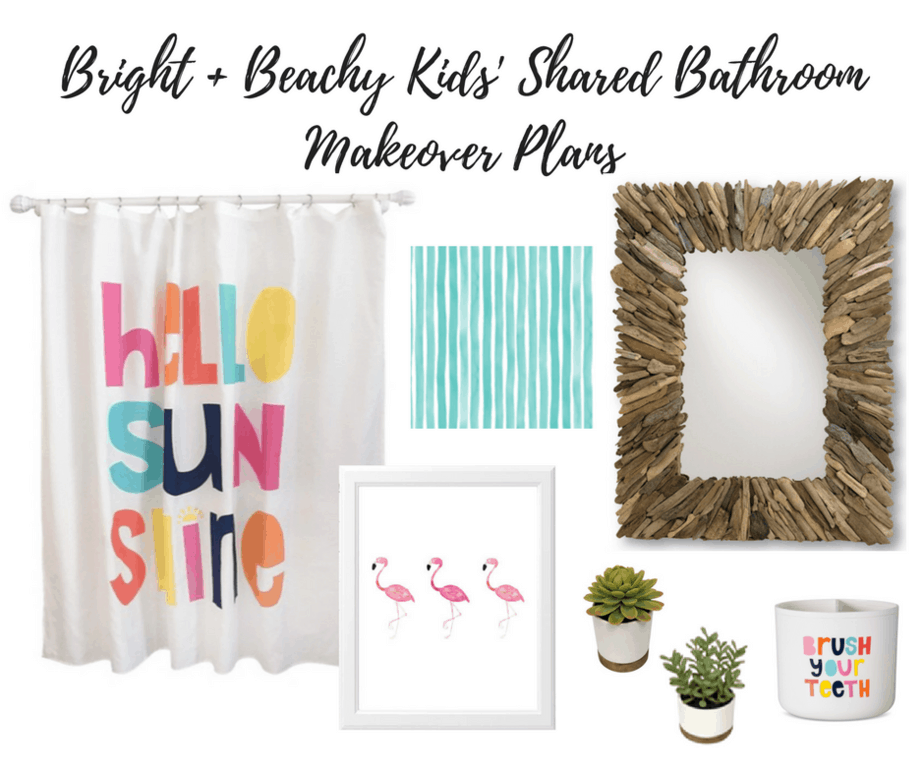 Our Bright + Beachy Shared Bathroom Makeover Plans