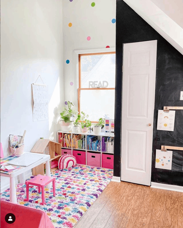 colorful home school space