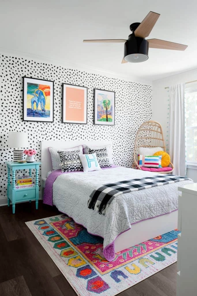 girls colorful boho bedroom